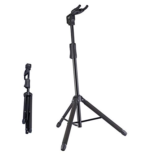 GUITTO GGS-06 Universal Guitar Stand – Folding Auto-Lock Floor Stand for Acoustic, Electric Guitar & Bass