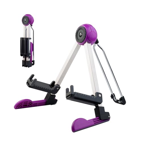 GUITTO GGS-03 Guitar Stand – Portable Folding A-Frame Stand for Guitar, Bass, Banjo & Cello - Purple 