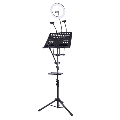 GUITTO GMS-01 Portable Music Stand & Live Streaming Microphone Stand