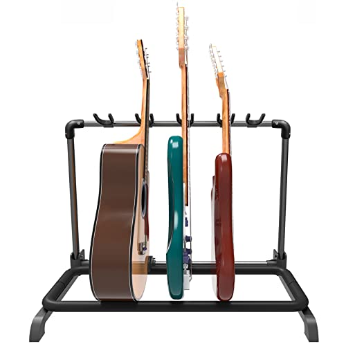 GUITTO GGS-07 Multi Guitar Rack Stand – Foldable 5 Guitar Display & Storage Rack