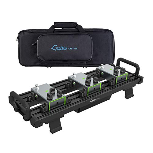 GUITTO GPB-01 Small Guitar Pedalboard – Aluminium Alloy Pedal Board with Carry Bag
