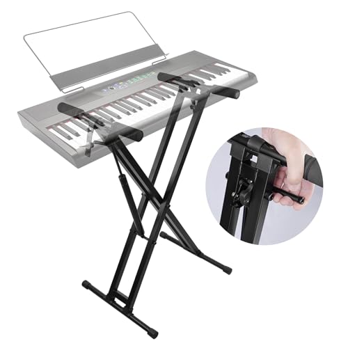 GUITTO GKS-02 Keyboard Stand – Gas Spring Adjustable X-Style Piano & Keyboard Stand
