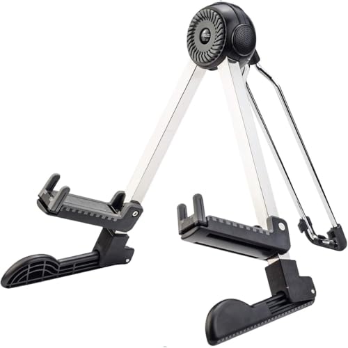 GUITTO GGS-03 Folding Guitar Floor Stand – Adjustable A-Stand for Guitar & Bass