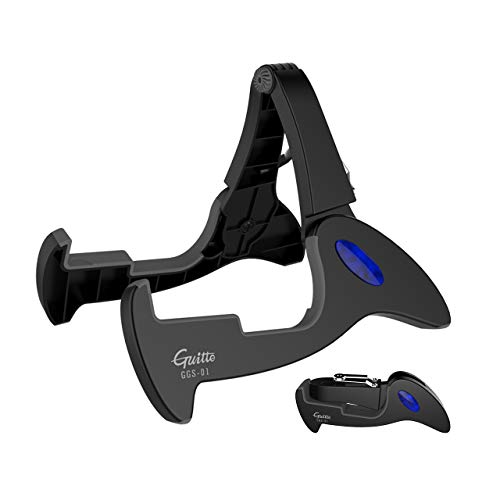 GUITTO GGS-01 Folding Guitar Stand – Adjustable A-Frame Stand for Acoustic, Electric Guitar, Bass & Ukulele