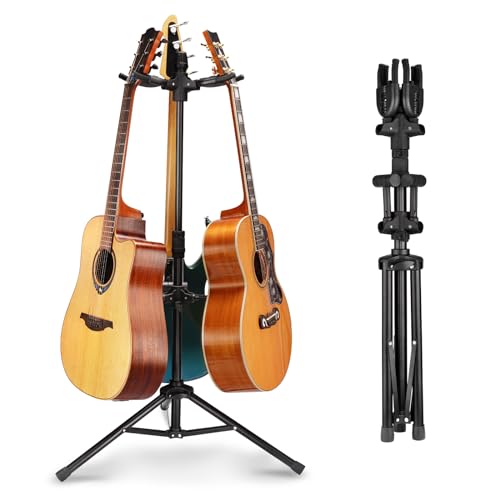 GUITTO GGS-06T Triple Guitar Stand – Folding Multi-Instrument Stand for Guitars, Basses, Banjos & Ukuleles
