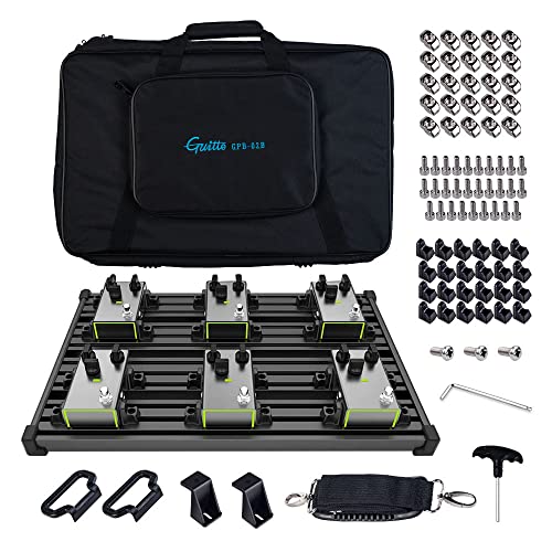 GUITTO GPB-02 Guitar Pedalboard – Aluminium Alloy Pedal Board with Carry Bag